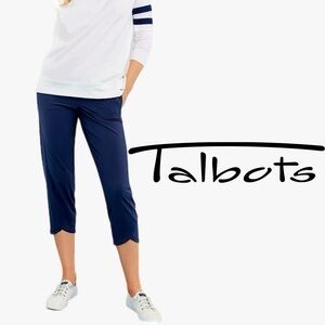 T by Talbots Petite Stretch Navy Crop Pants
